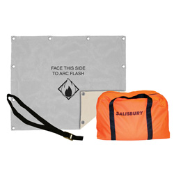 Salisbury Arc Suppression Blanket 45×60 40KA Gray & Khaki With Storage Bag & Straps ARC45-40PS