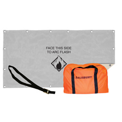 Salisbury Arc Suppression Blanket 48×96 40KA Gray & Khaki With Storage Bag & Straps ARC48-40PS