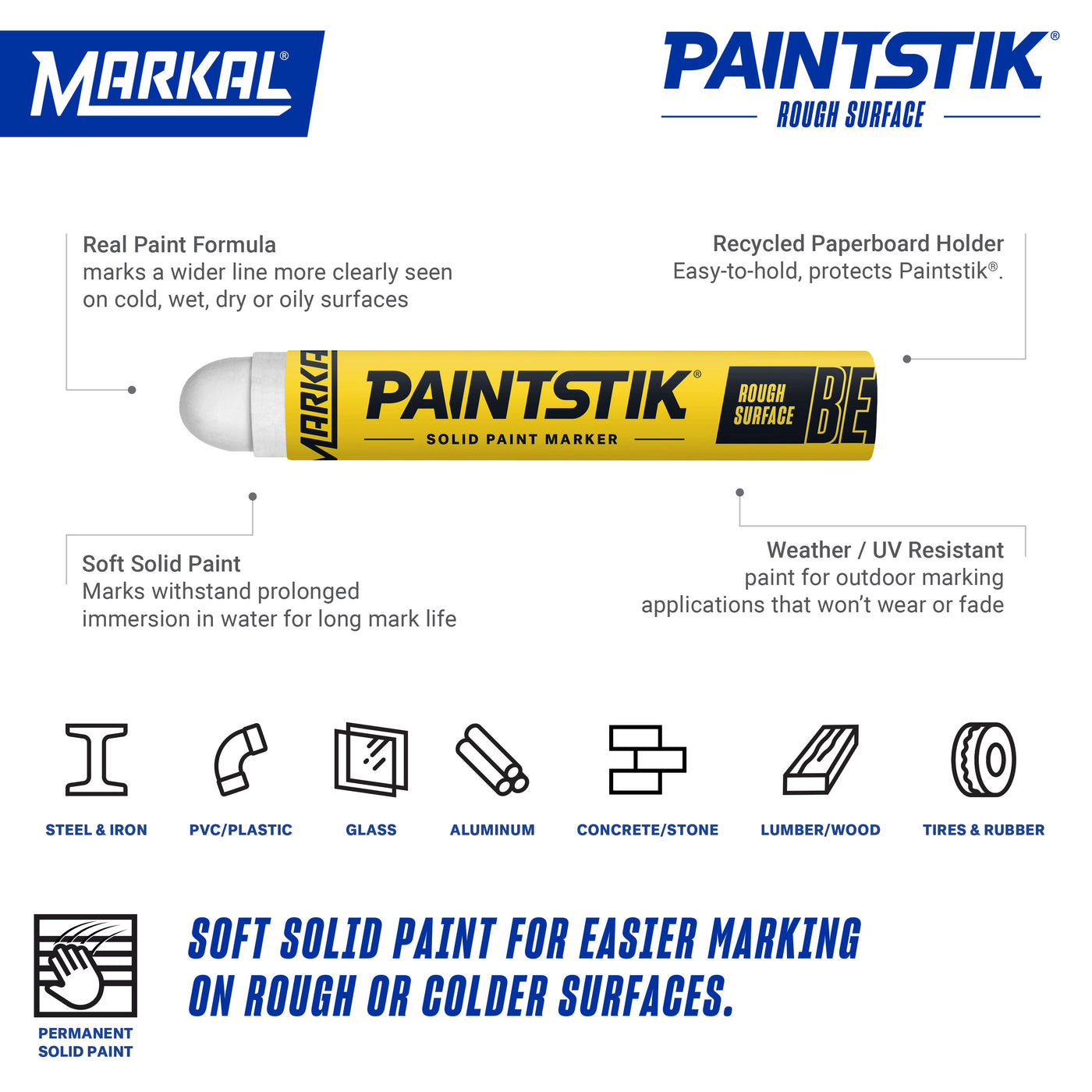 B-E Paintstik -Rough Surface Solid Paint Marker