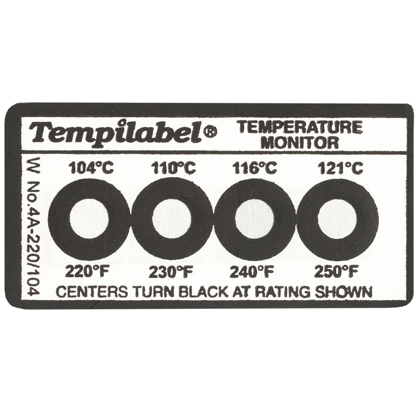 Series 4 Tempilabel Four Level High Temperature Indicating Labels – Pack of 10